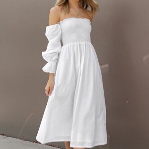 Elegant White Off-Shoulder Dress